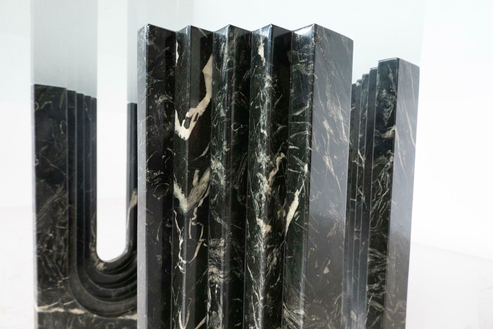 photo furniture Mid Century Modern Dining Table By Carlo Scarpa, Marble And Glass, Italy, 1960s