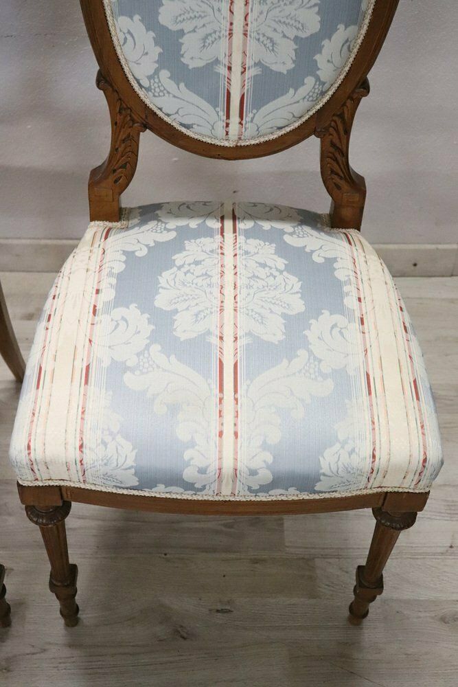 Early 20th Century Carved Beech Wood Chairs, Set Of 2 photo vintage
