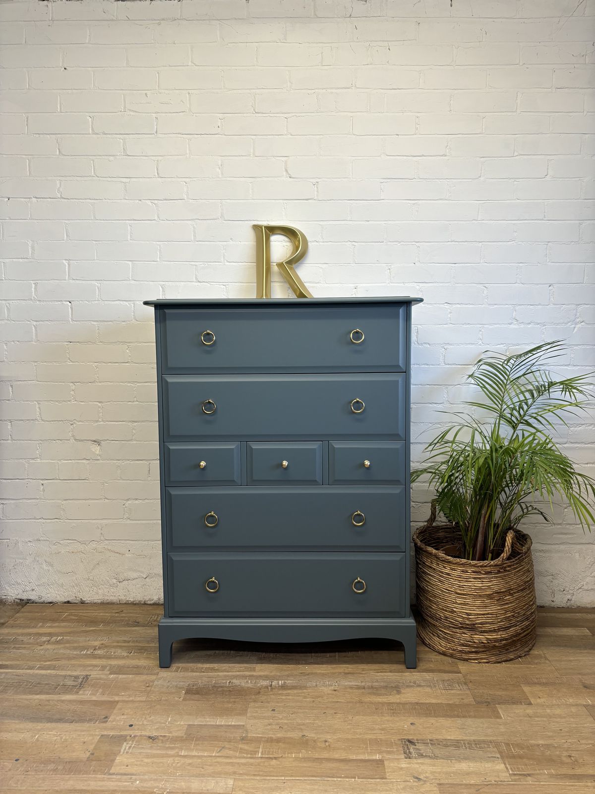 Stag  Minstrel Tallboy Painted Blue photo Furniture