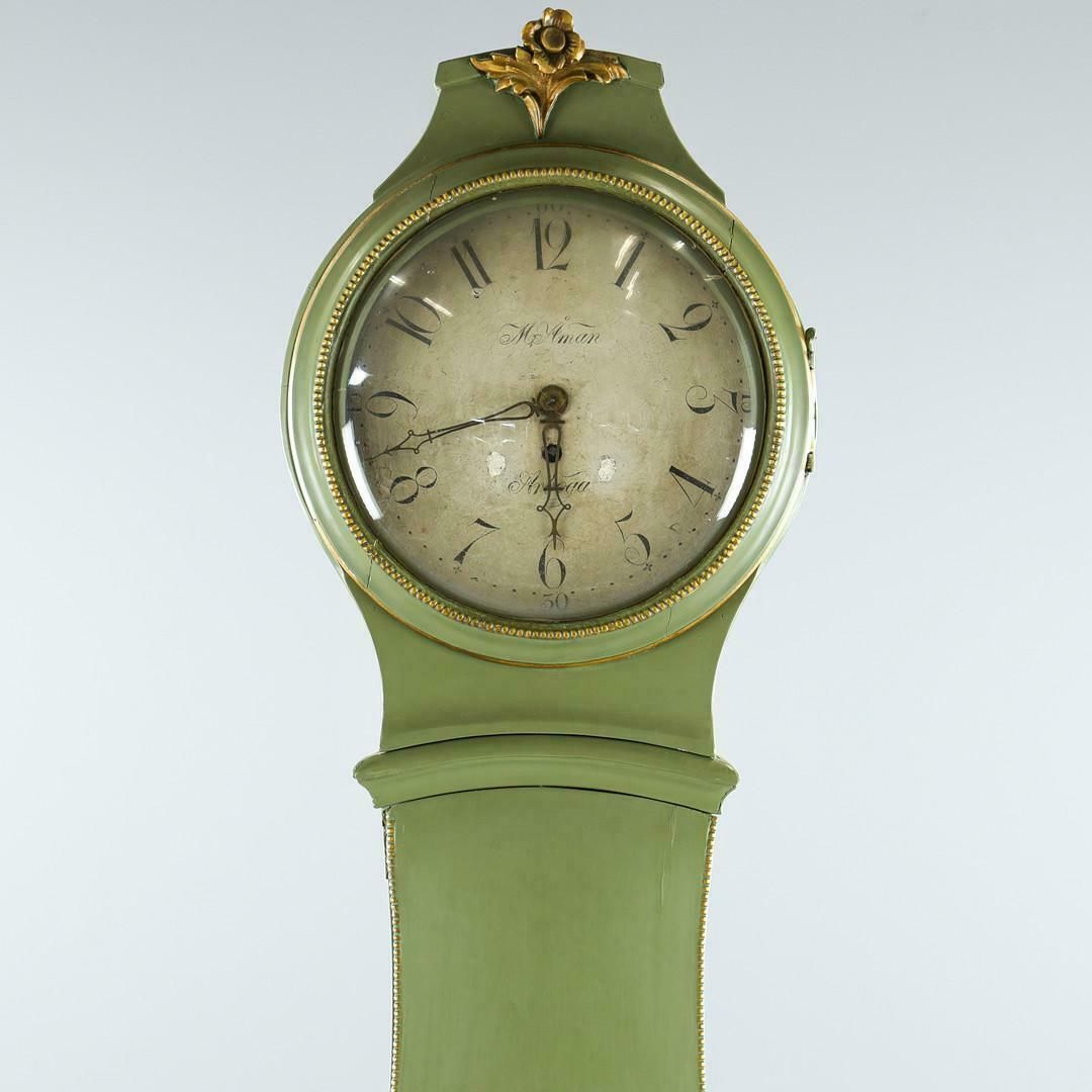 Swedish Antique Mora Clock Green Early 1800s 210m åman Arboga photo furniture