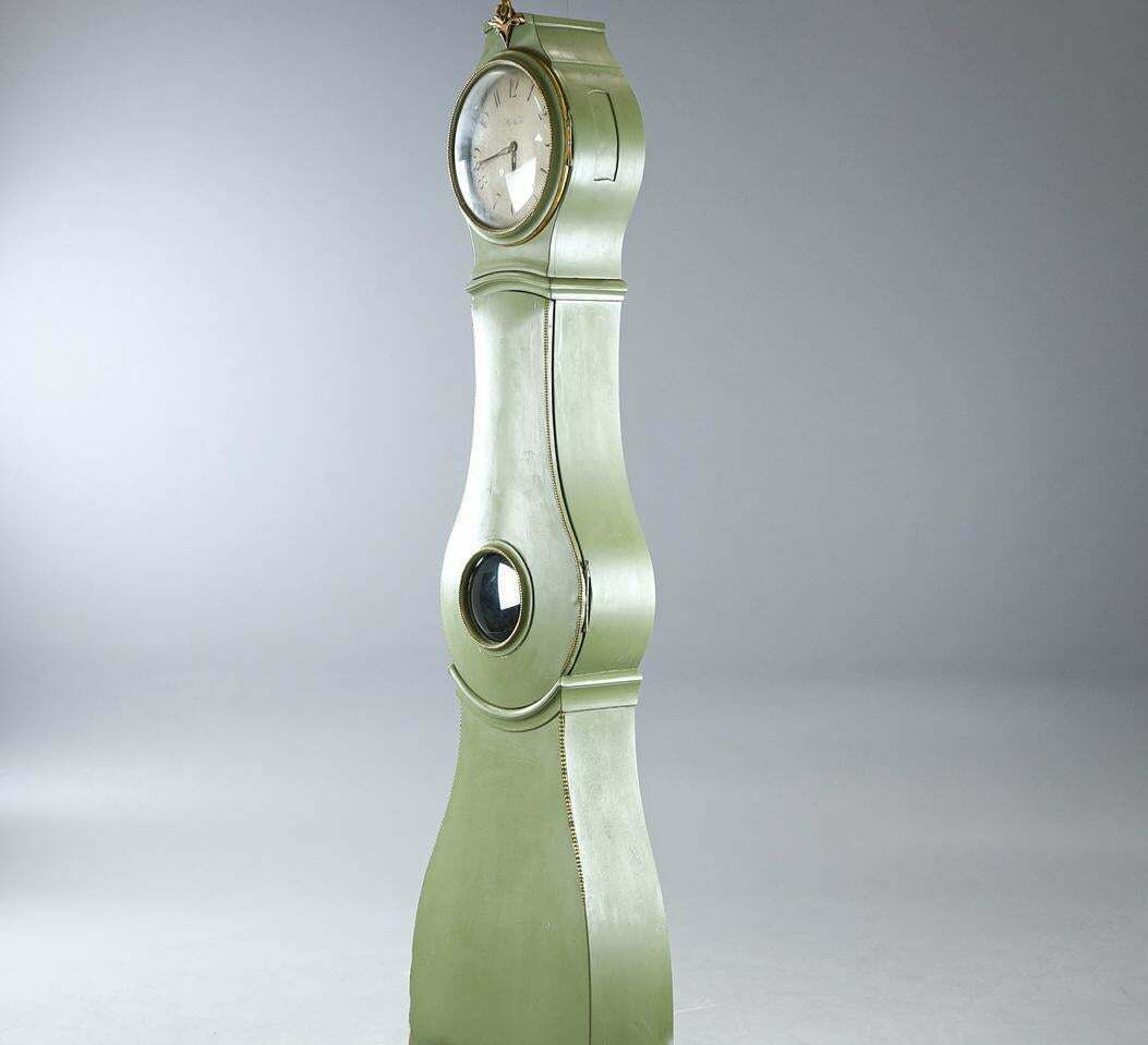 Swedish Antique Mora Clock Green Early 1800s 210m åman Arboga photo for sale
