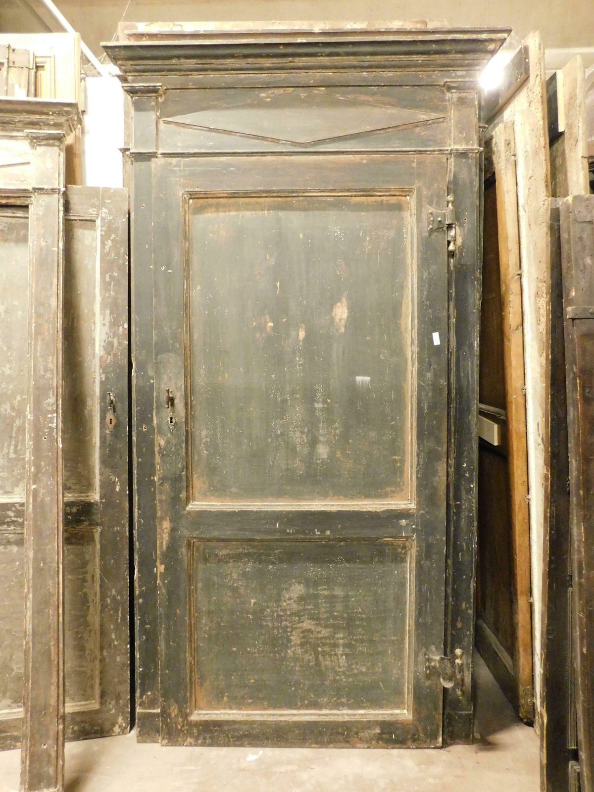 4 Antique Lacquered Doors, First Patina And Original Frame, Italy photo furniture