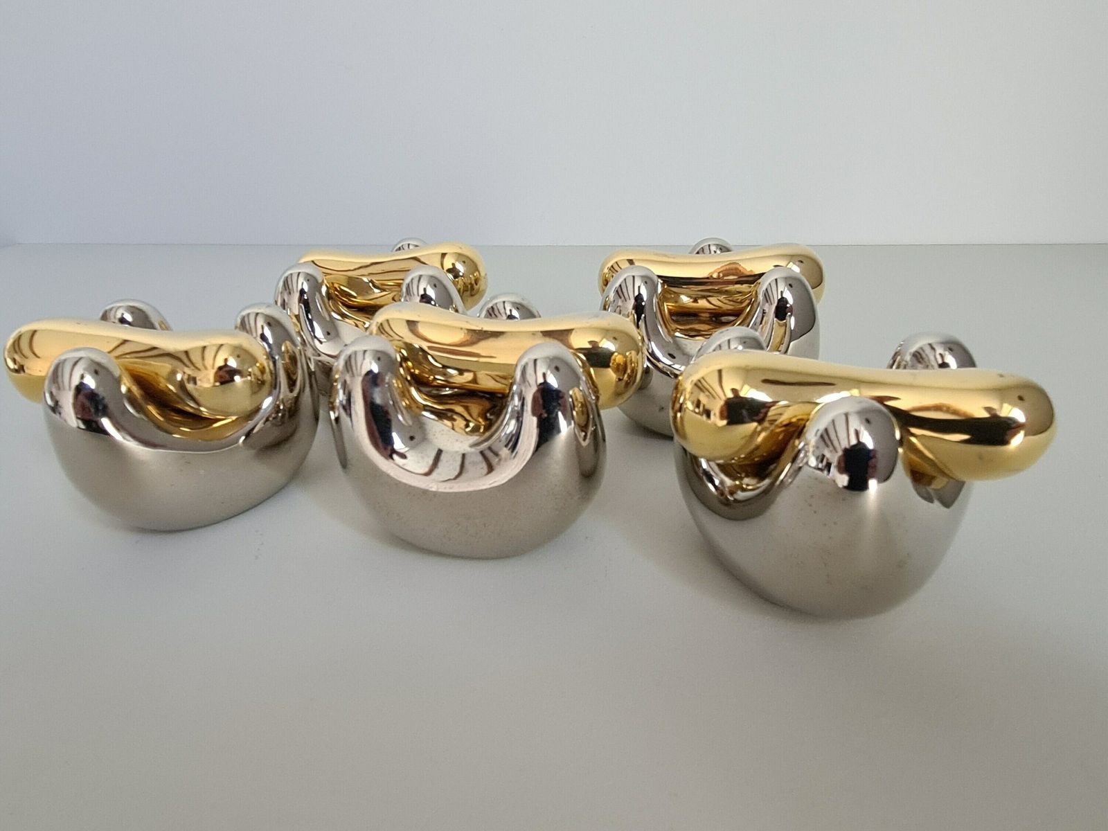 Lot Of 5 Metal Sculptures Representing The Fluid Man / Sculpture / 1970 / Collection / Art / Vintage / Mid Century / 20th Century photo 2128.0