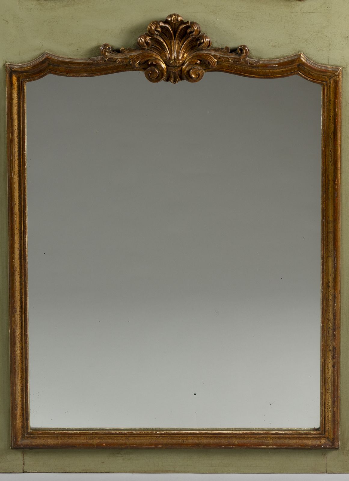 Large 19th Century French Painted And Gilt Trumeau Overmantle Mirror photo furniture