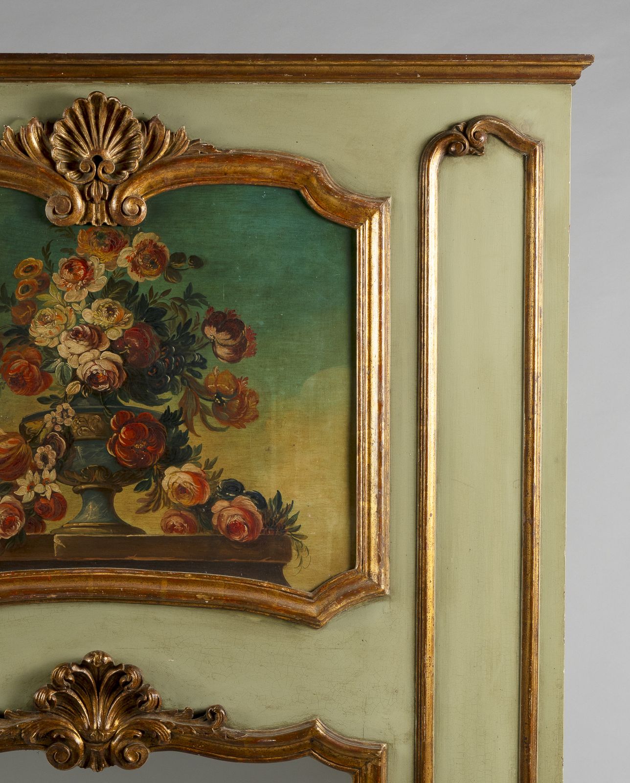 Large 19th Century French Painted And Gilt Trumeau Overmantle Mirror photo 2275.0