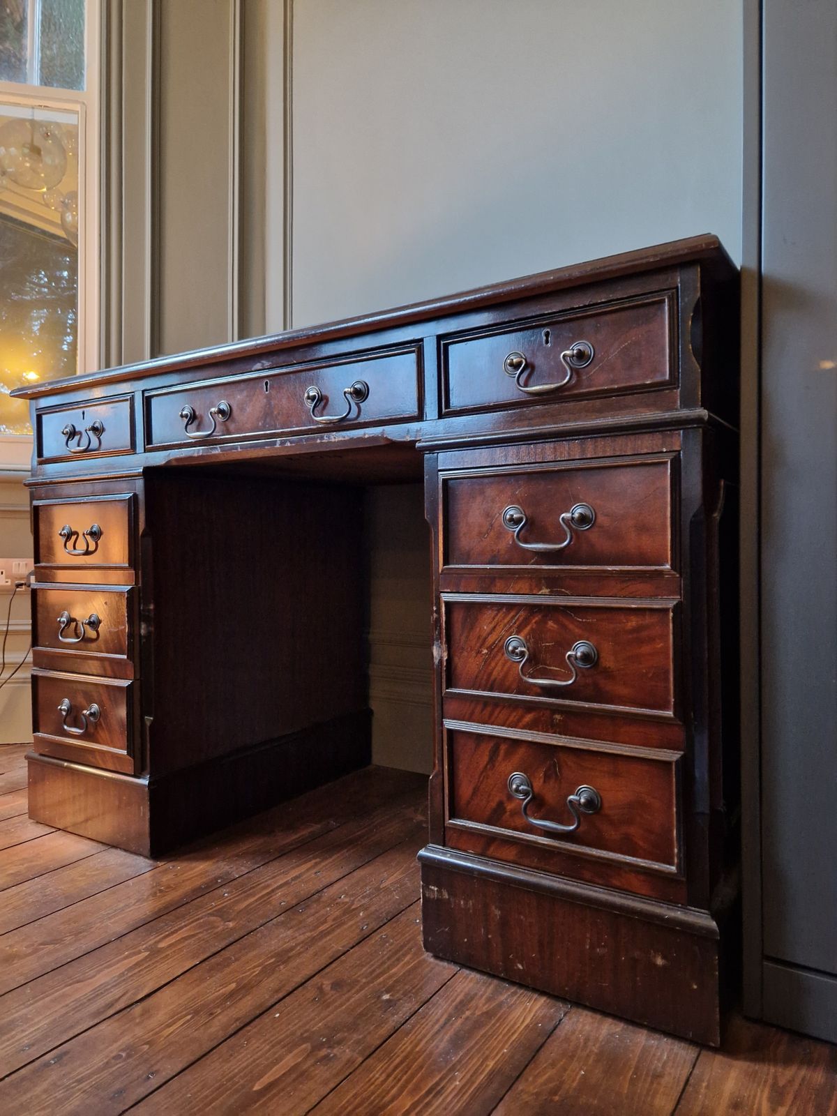 Vintage Early 20th Century Pedestal Writing Desk