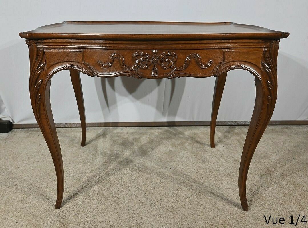 Furniture Small Cabaret Table In Mahogany, Louis XV Style, Napoleon III Period – Mid 19th Century photo