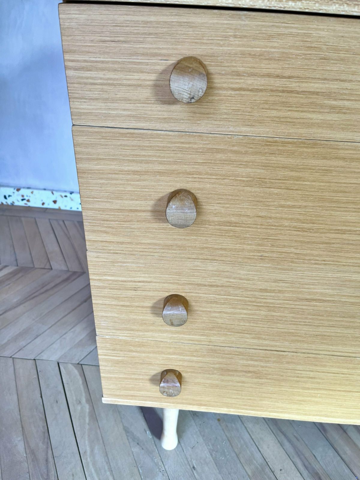 450.0 Vintage Blonde Wood Avalon Chest Of Drawers photo