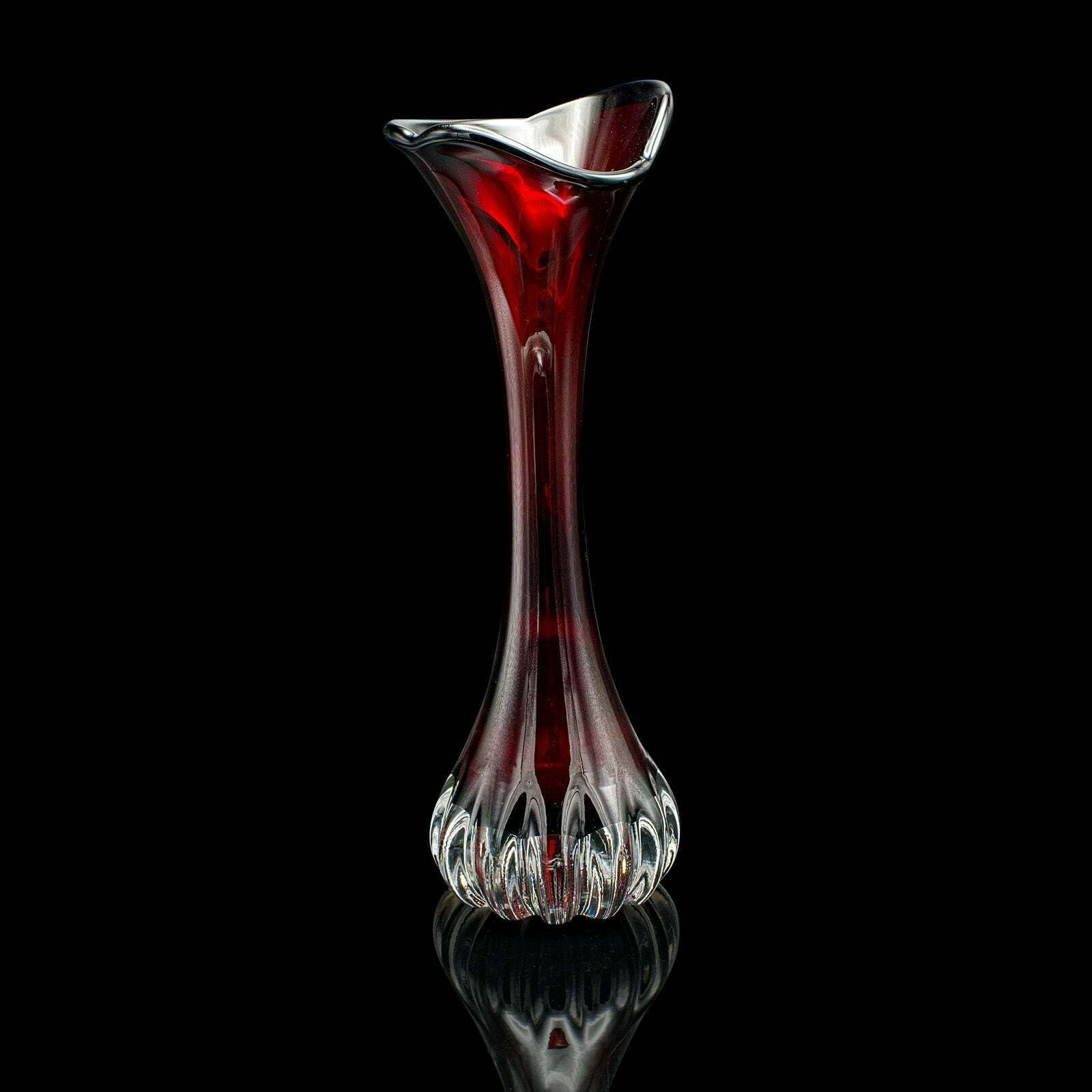 Vintage Art Vase, Swedish, Glass Stem Sleeve, Aseda Glasbruk, Mid Century, 1960