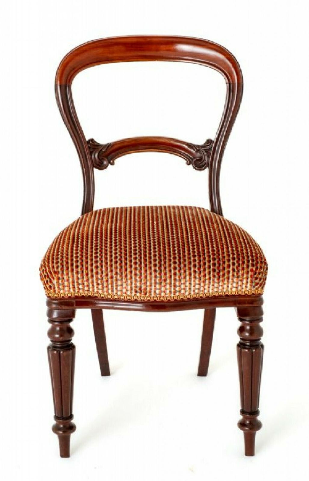 Set Victorian Balloon Back Dining Chairs Mahogany 1850 photo furniture