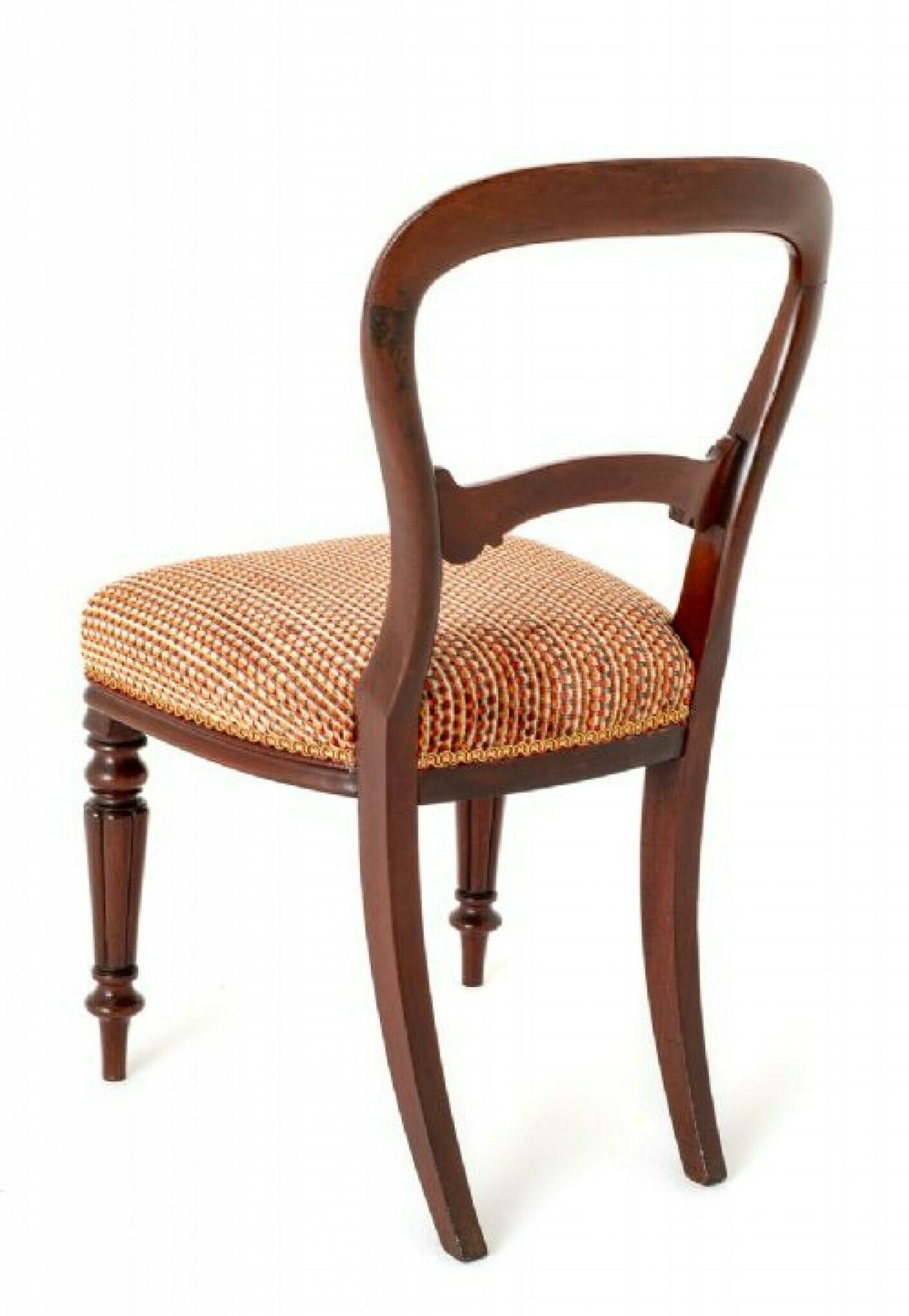 Set Victorian Balloon Back Dining Chairs Mahogany 1850 photo for sale