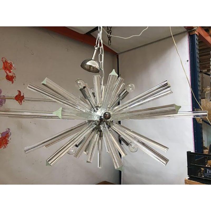 photo for sale Murano Glass Oval Murano Glass Triedro Sputnik Chandelier