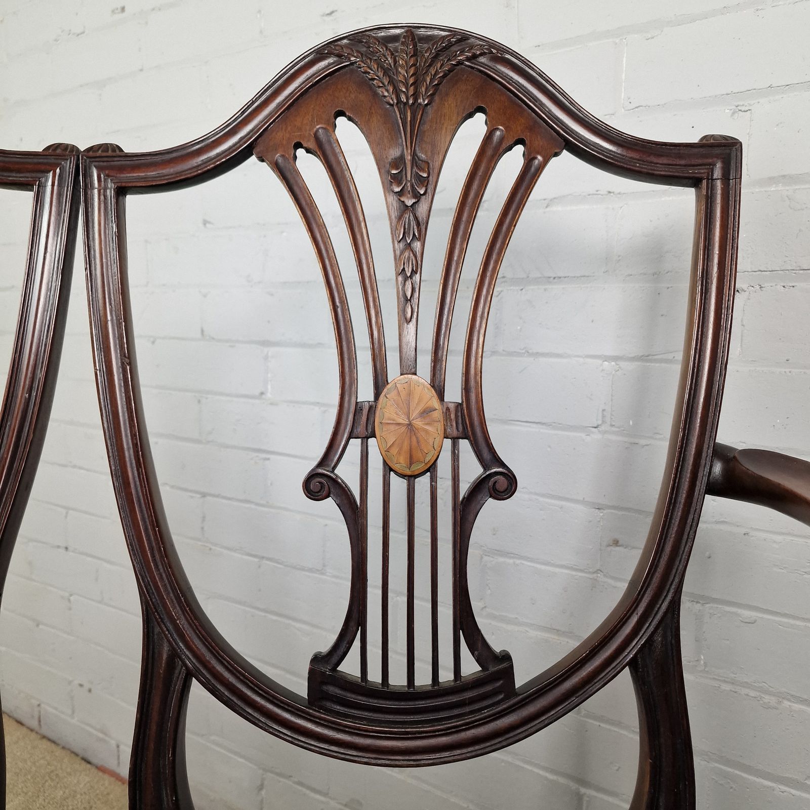 Original Victorian Sheraton Style Three Seat Sofa / Settee photo 1800.0