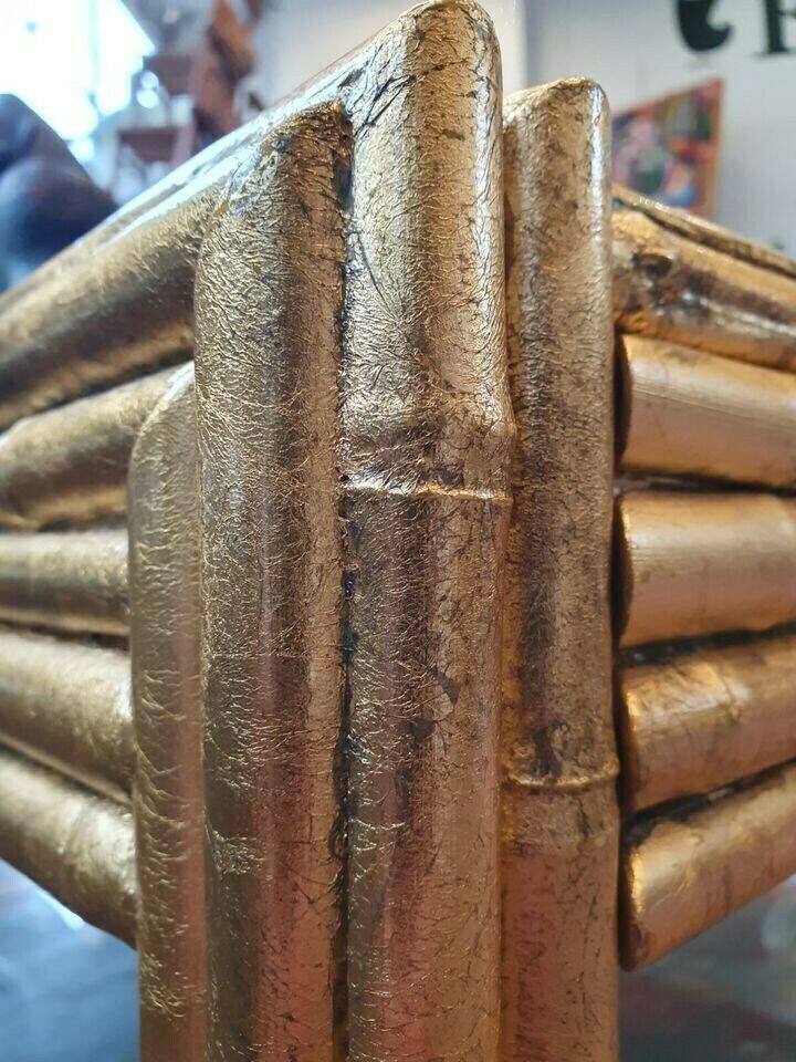 1970's French Faux Bamboo Gilt/Gold Leaf Coffee Table. photo Furniture