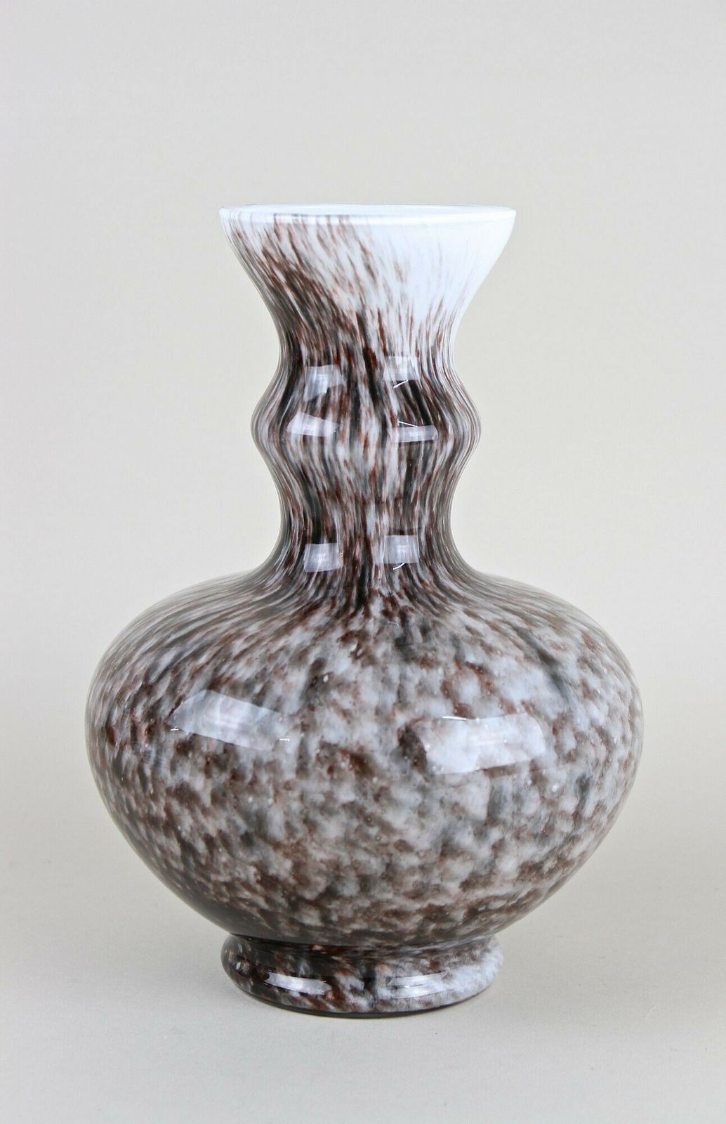 Bulbous Murano Glass Vase With Brown, Grey & Black Tones, Italy Circa 1970 photo 480.0