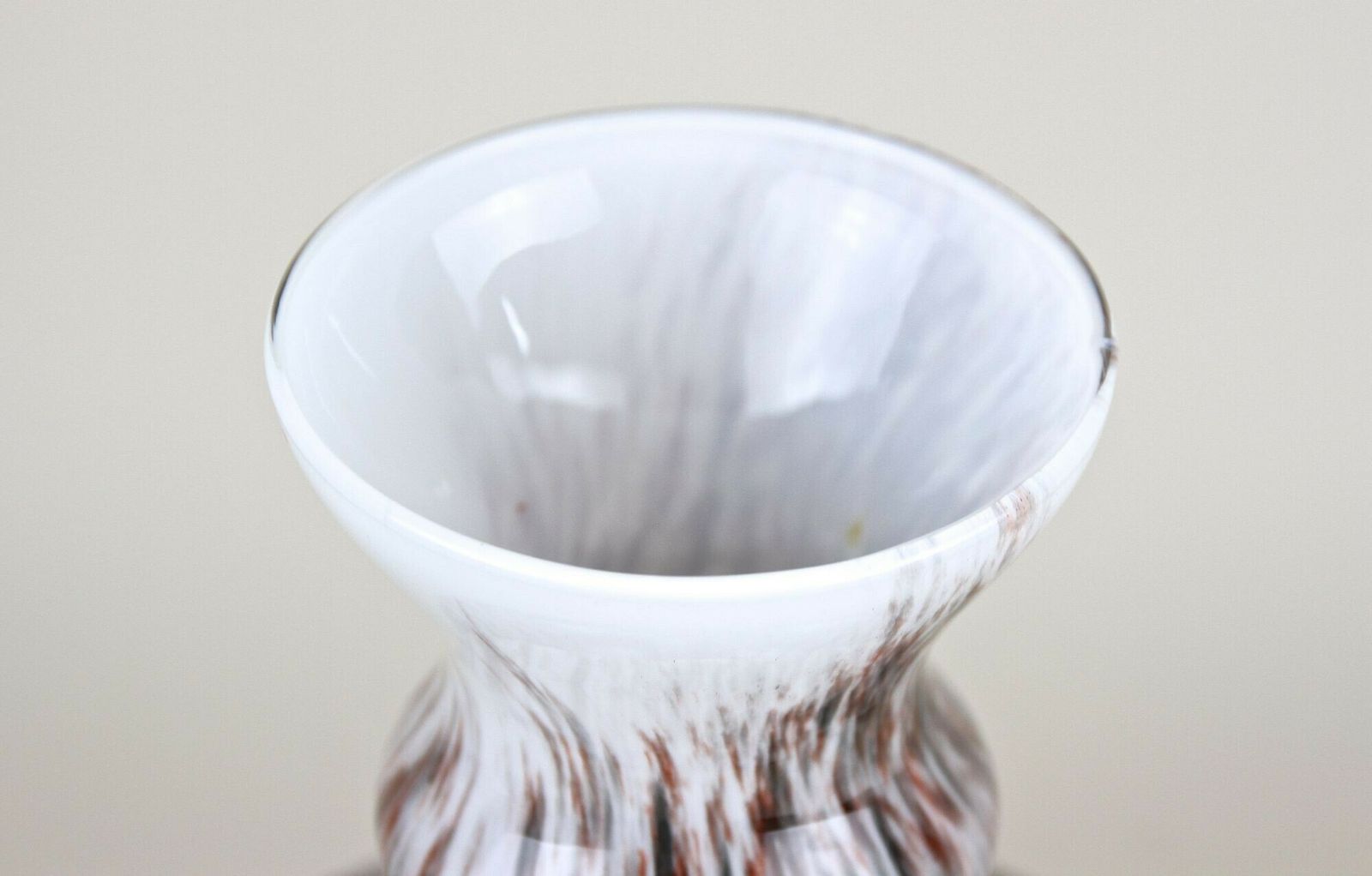 photo furniture Bulbous Murano Glass Vase With Brown, Grey & Black Tones, Italy Circa 1970