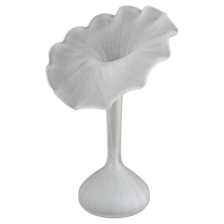 Mid Century Jack In The Pulpit Glass Vase, France Circa 1960