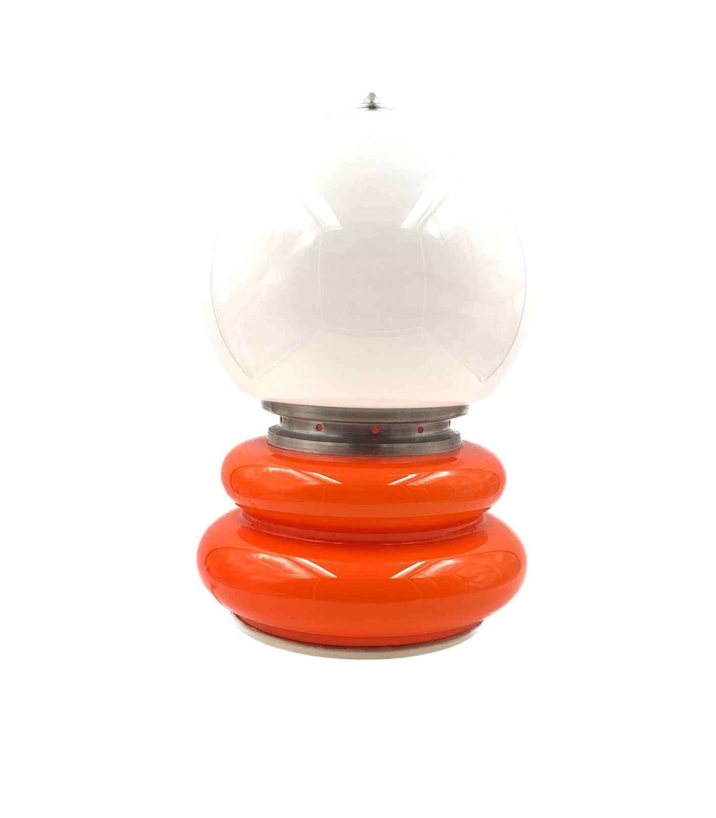 Carlo Nason, Space Age Orange Murano Glass Table Lamp, Av Mazzega, 1970s photo furniture