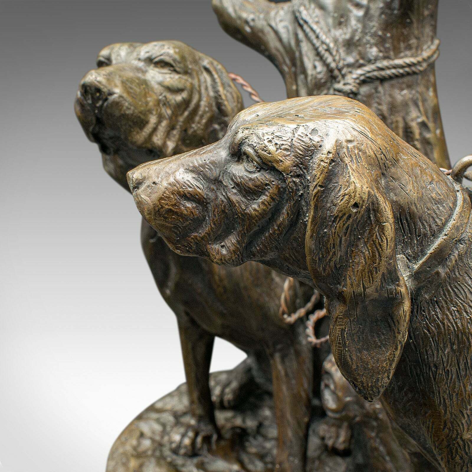 photo furniture Vintage Bloodhound Ornament, American, Bronze, Marble, Dog Sculpture, Circa 1950