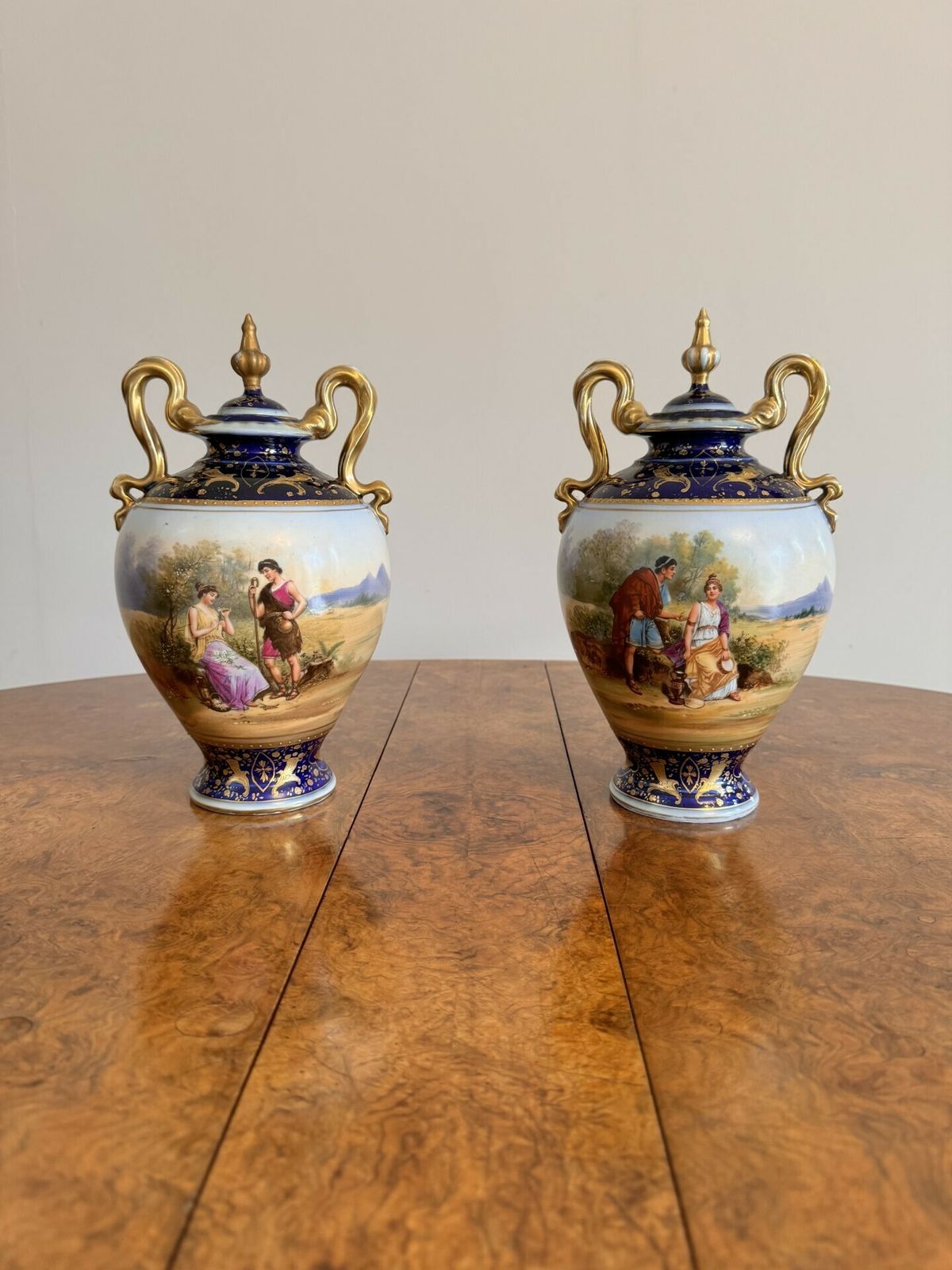 Fine Quality Antique Royal Vienna Vase Garniture photo furniture