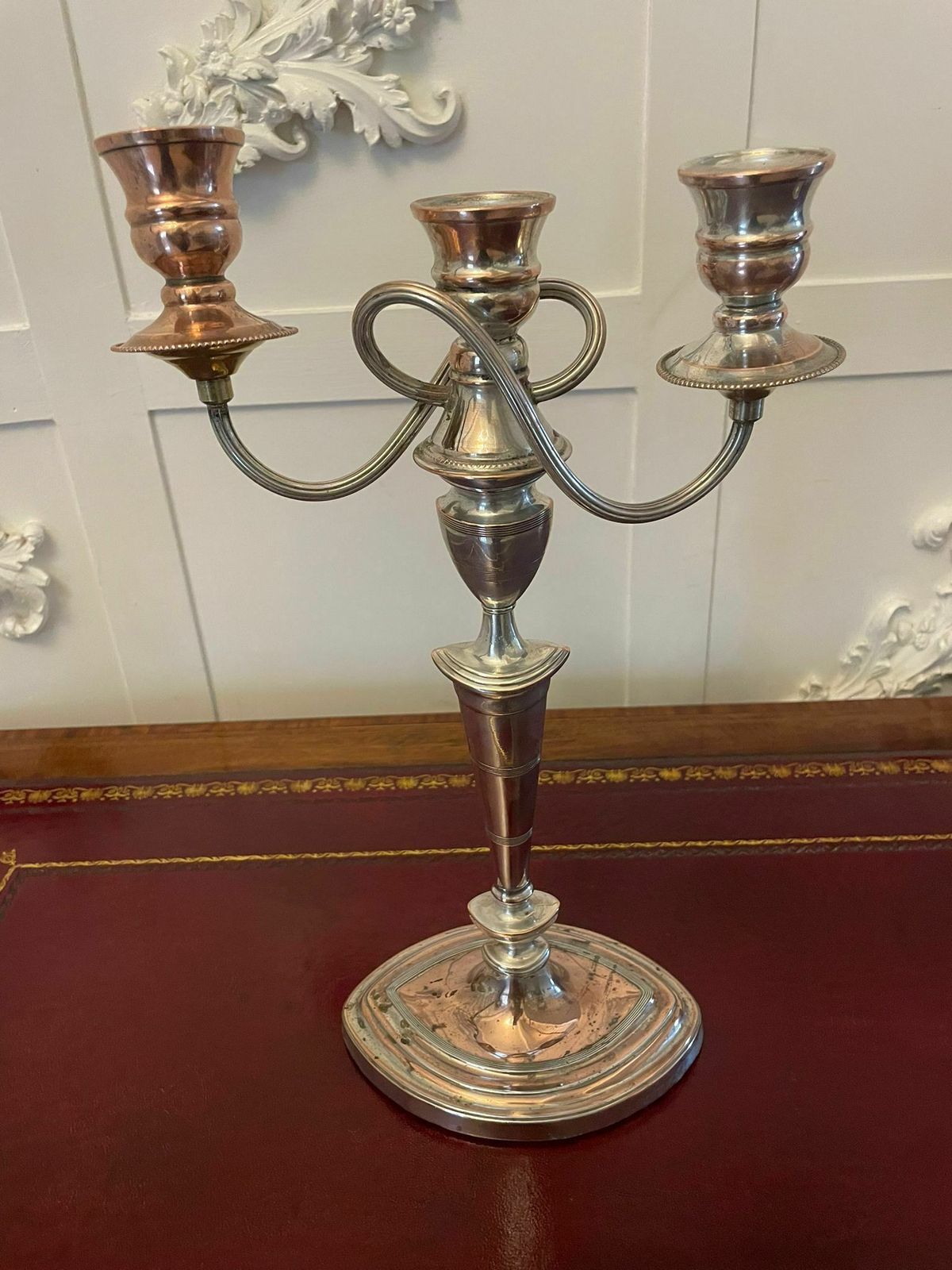Pair Of Antique 19th Century Quality Sheffield Plated Candelabras photo vinterior
