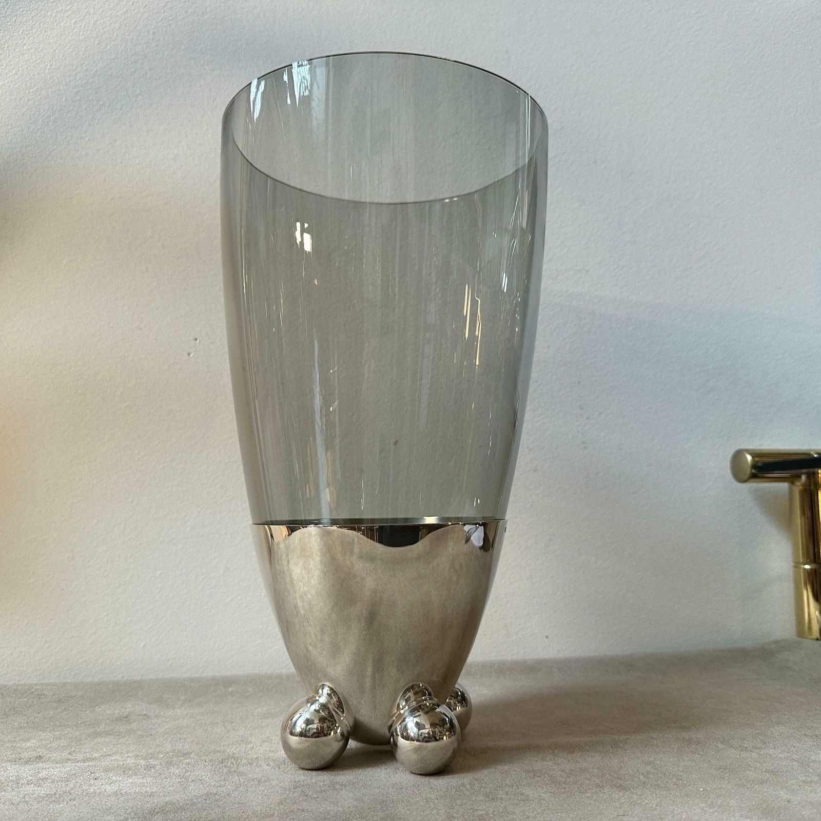 1990s Space Age Silver Plated Atomes Vase By Richard Hutten For Christofle photo Home Decor
