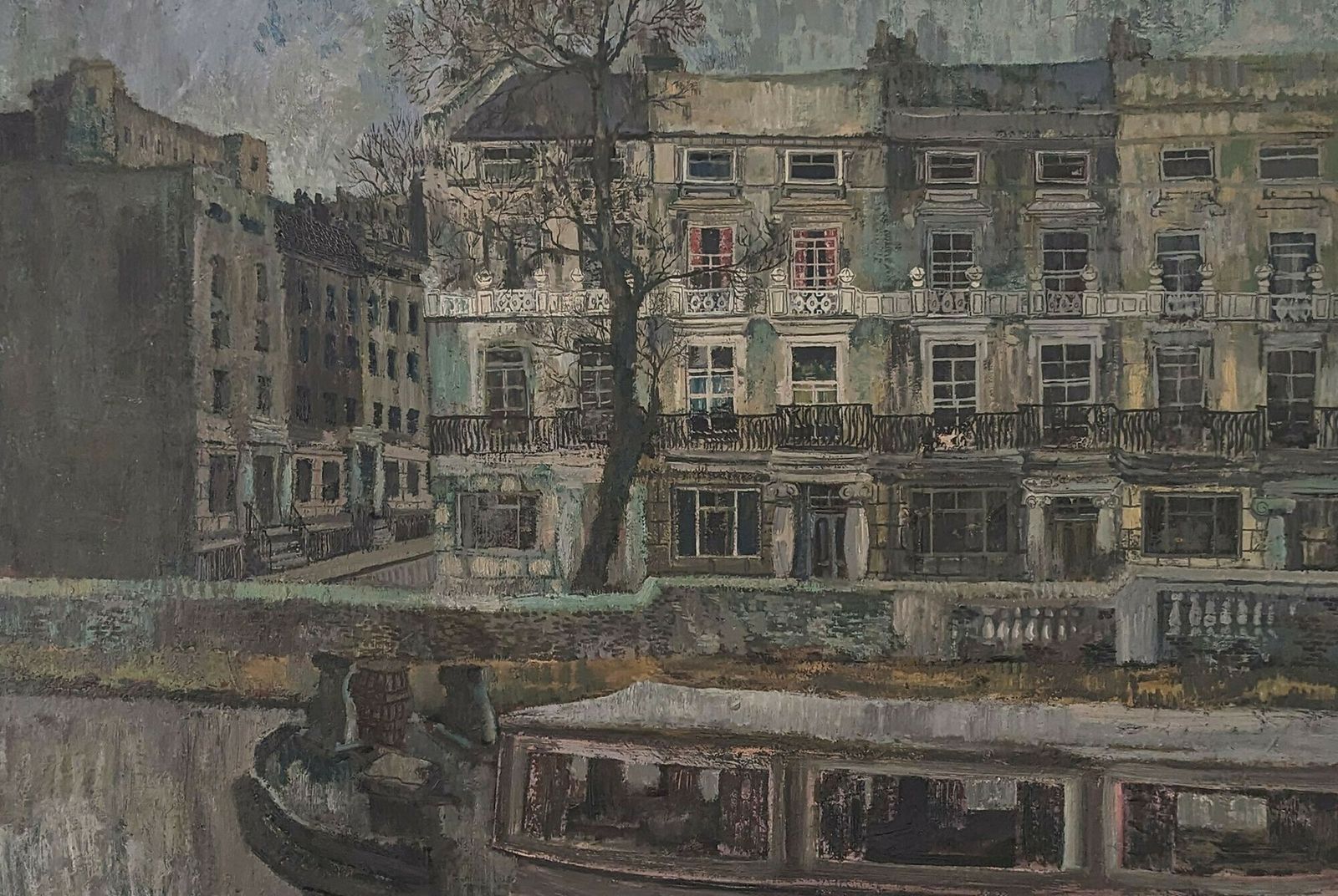 Modern British School (1880 1970) 'The Canal At Maida Vale' photo furniture