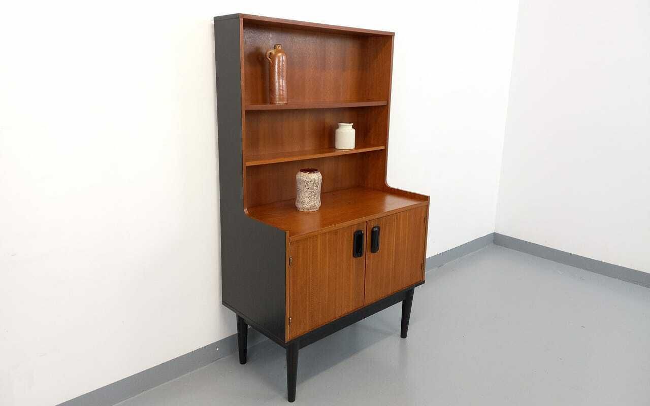 Scandinavian Bookcase In Teak And Black Wood photo for sale