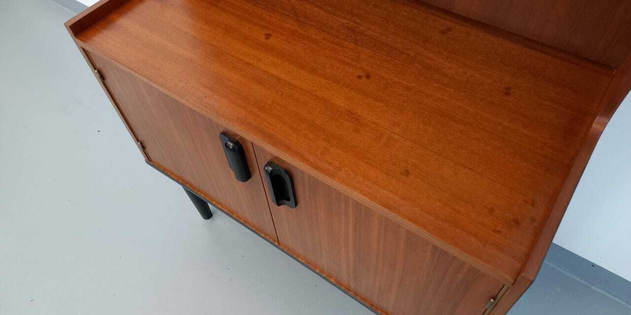 Mobilier Bibliothèque scandinave en teck et bois laqué noir photo