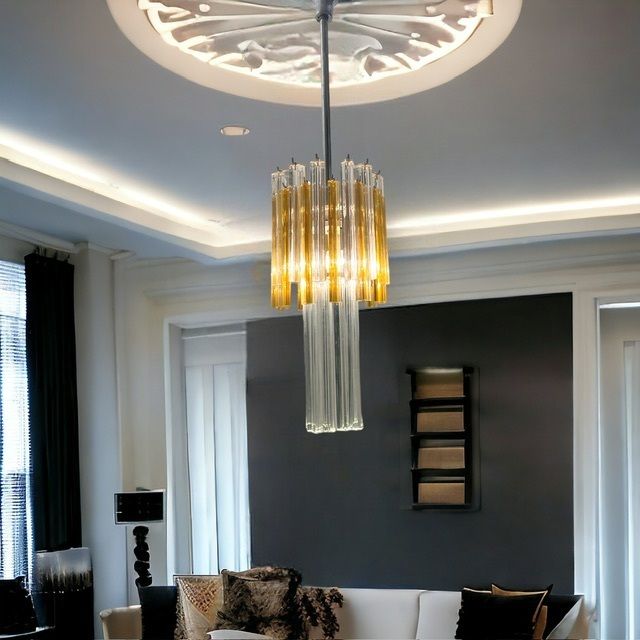 Murano Glass Trilobi Chandelier By Venini 1970’s photo furniture