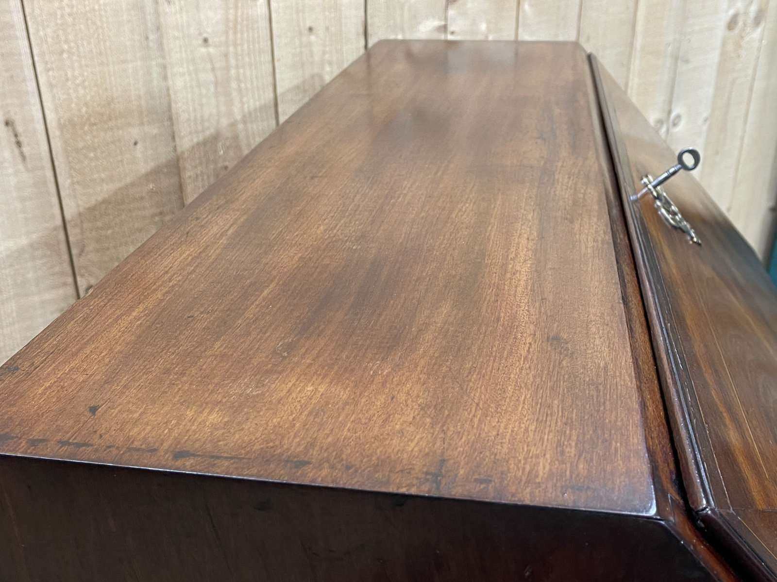 photo for sale 19th Century Georgian English Donkey Back Secretary In Mahogany And Oak