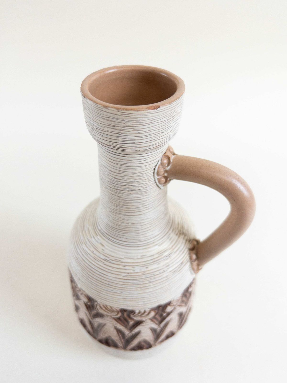 Italian Ceramic Vase By Fratelli Fanciullacci   Cream Brown Toned Vintage Vase photo buy