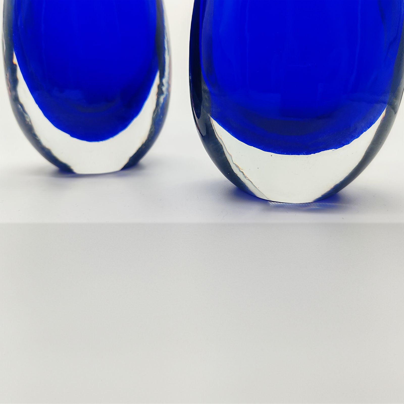Vintage Pair Of Vases In Murano Glass By Flavio Poli For Seguso   1960s. photo vinterior