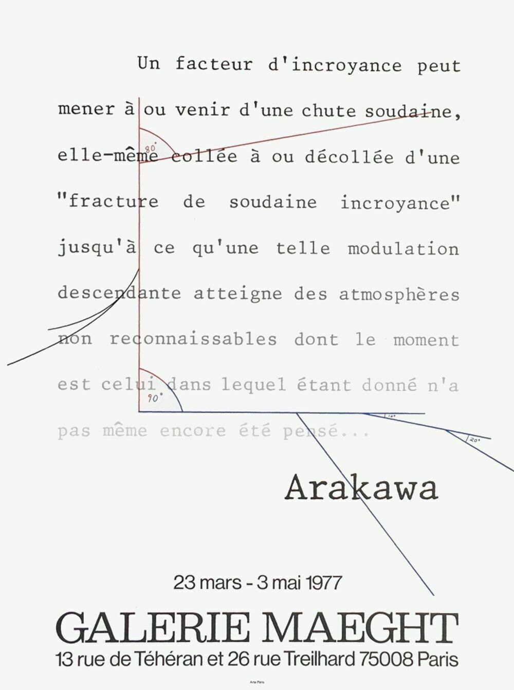 Shusaku Arakawa   Poster Expo 1977 Galerie Maeght