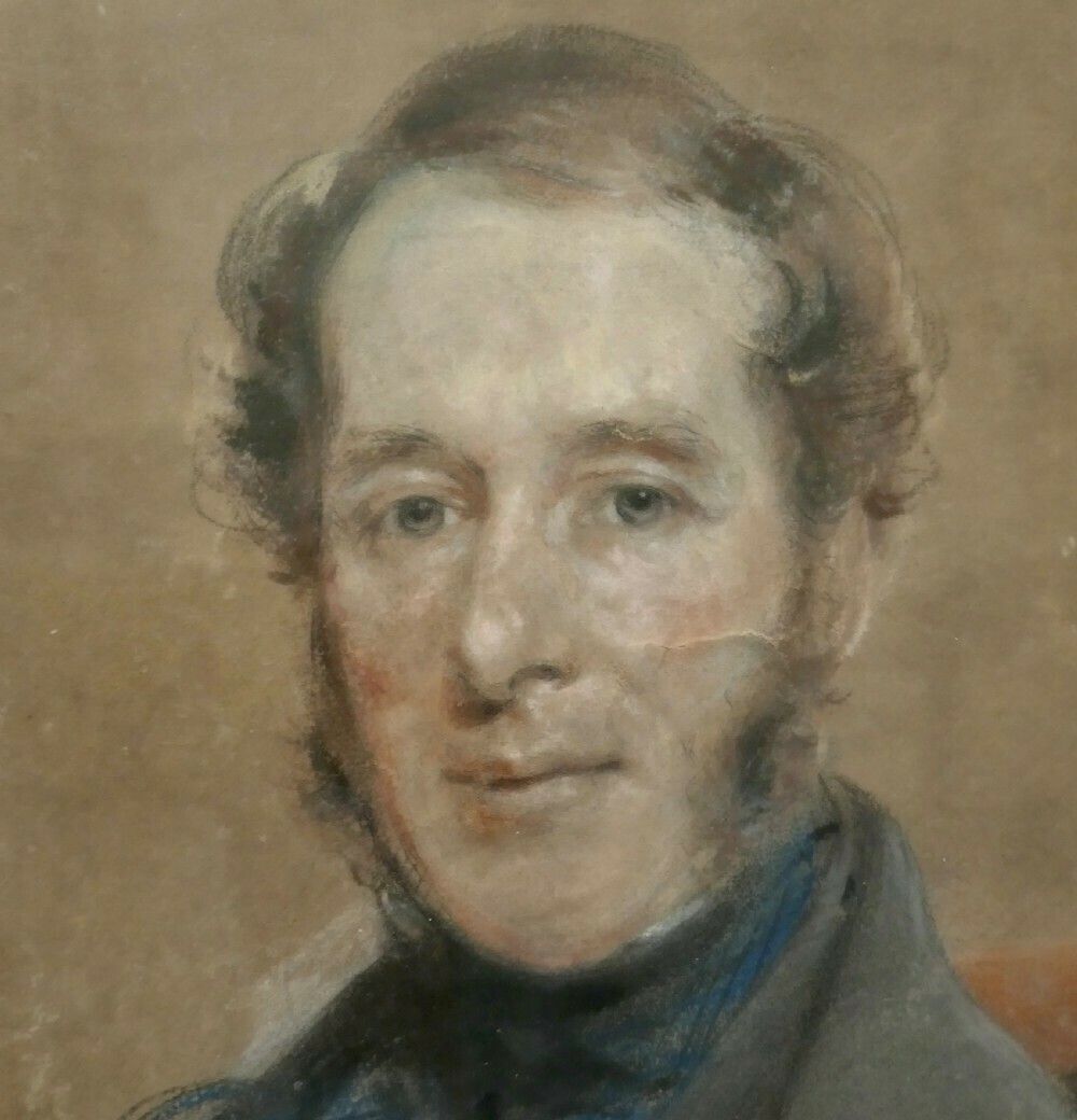 Portrait Of A Gentleman In Pastel And Charcoal By Thomas Price Downes photo furniture
