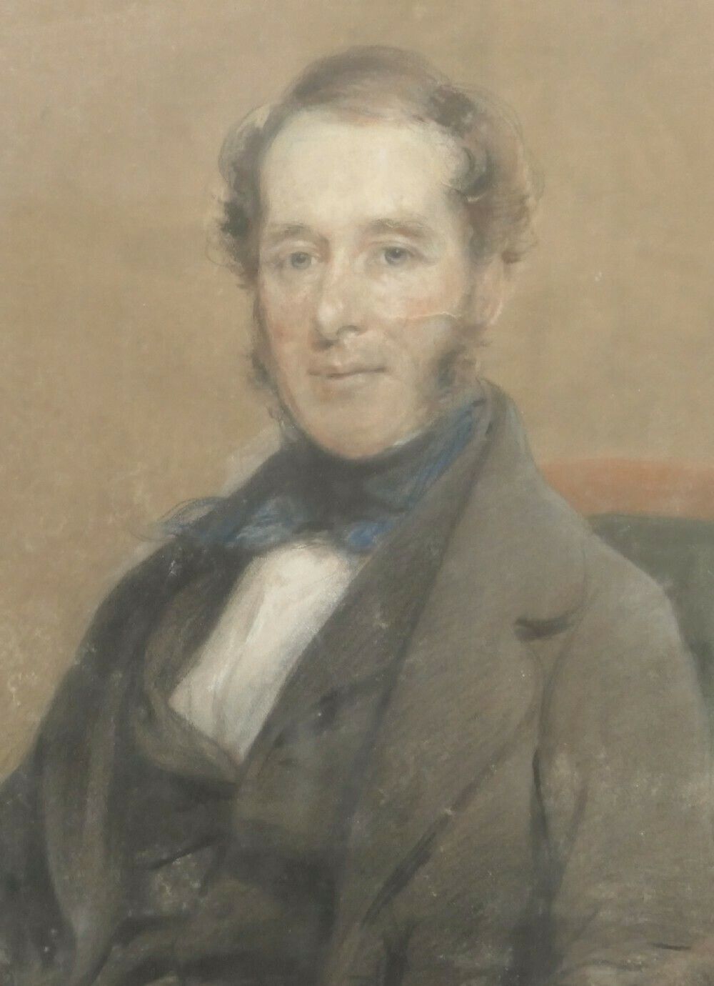 Portrait Of A Gentleman In Pastel And Charcoal By Thomas Price Downes photo vintage