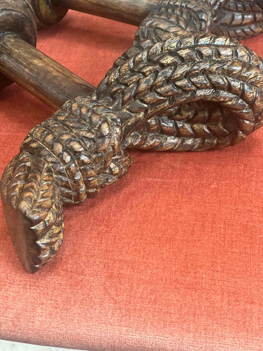 Pair Of Chunky Italian Knot Detail Coat Hooks C.1950 photo 420.0