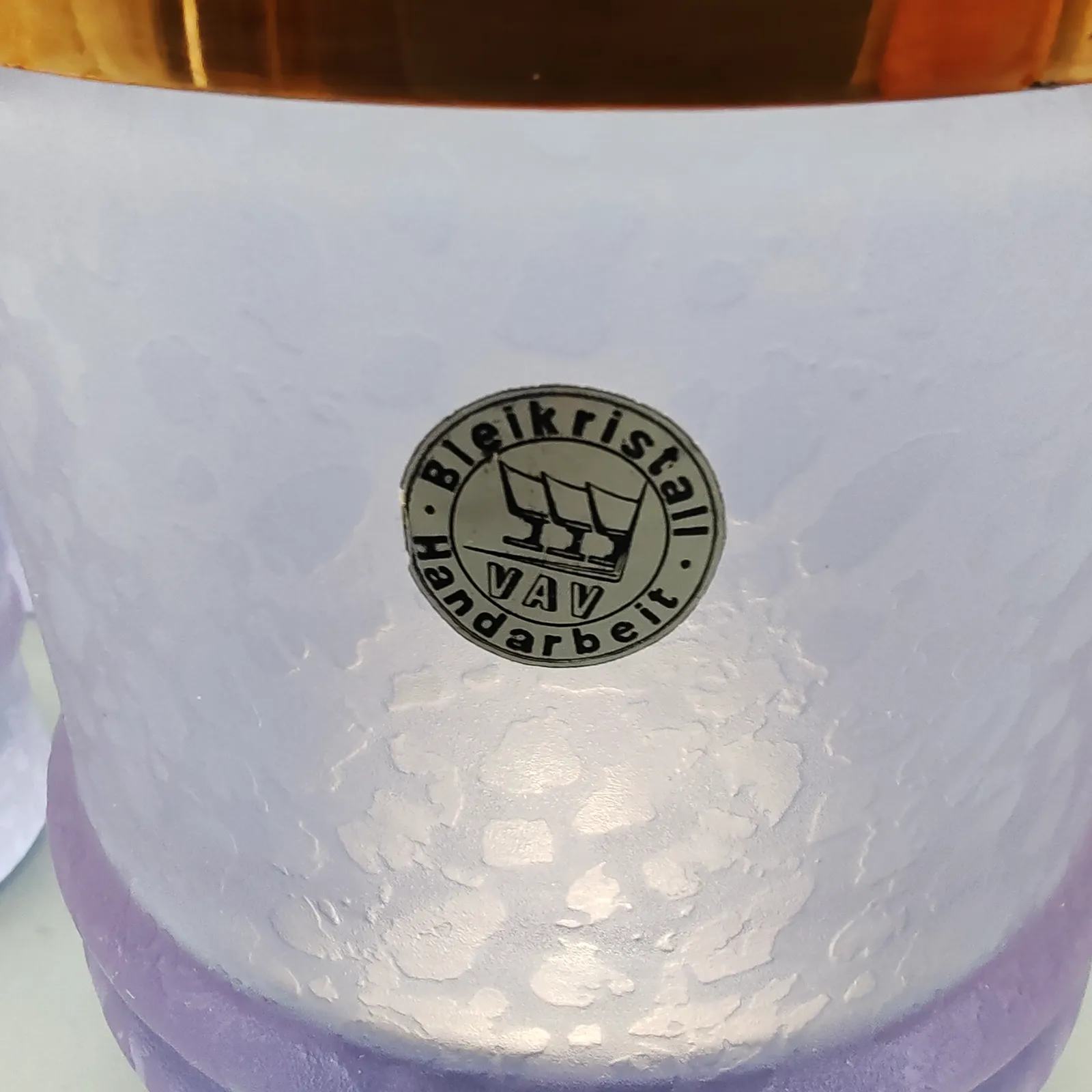 Crystal Set With Ice Bucket And 4 Glasses By Vav Cristallerie 1970s photo vintage