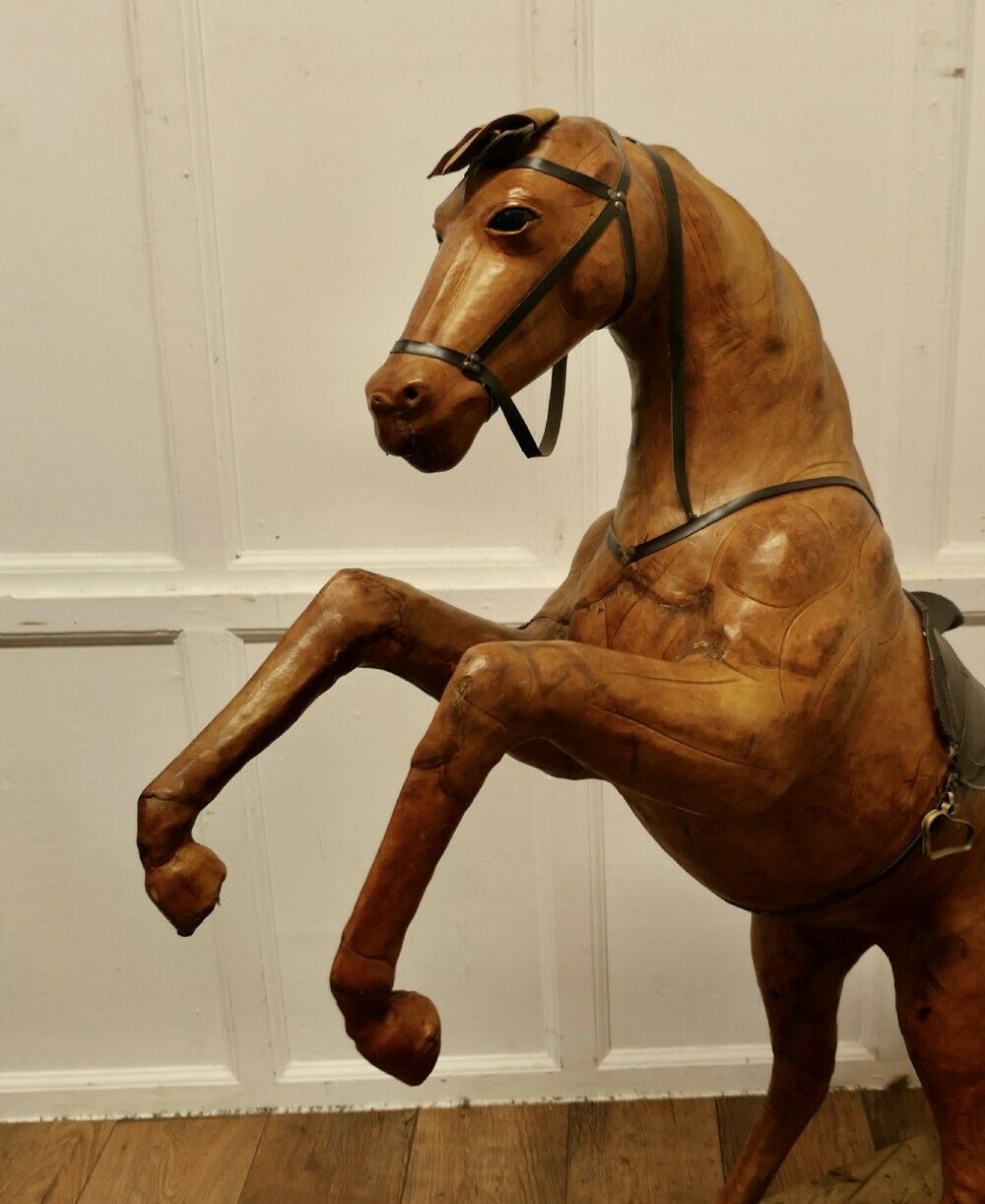 Life Size Arts And Crafts Leather Model Of A Horse photo vinterior