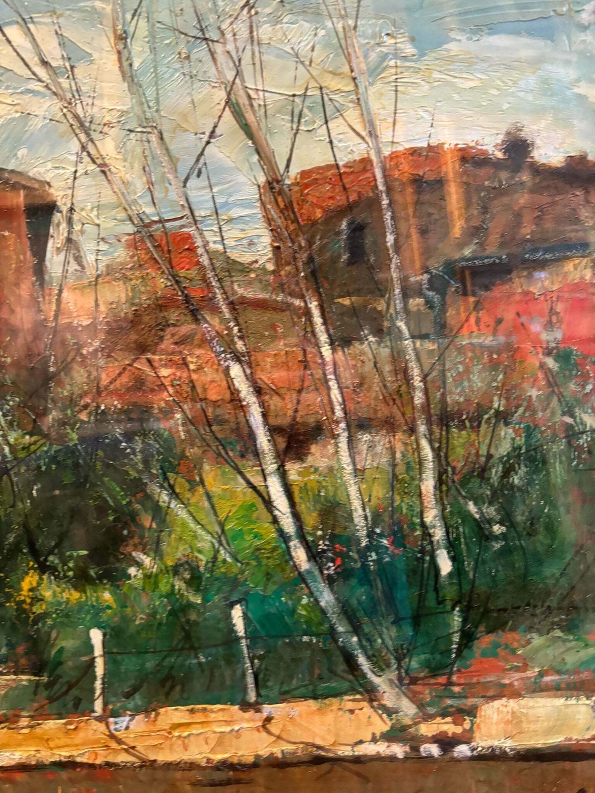 Oil Painting On Canvas Of Landscape By Lamberto Lamberti From The 1970s photo Art