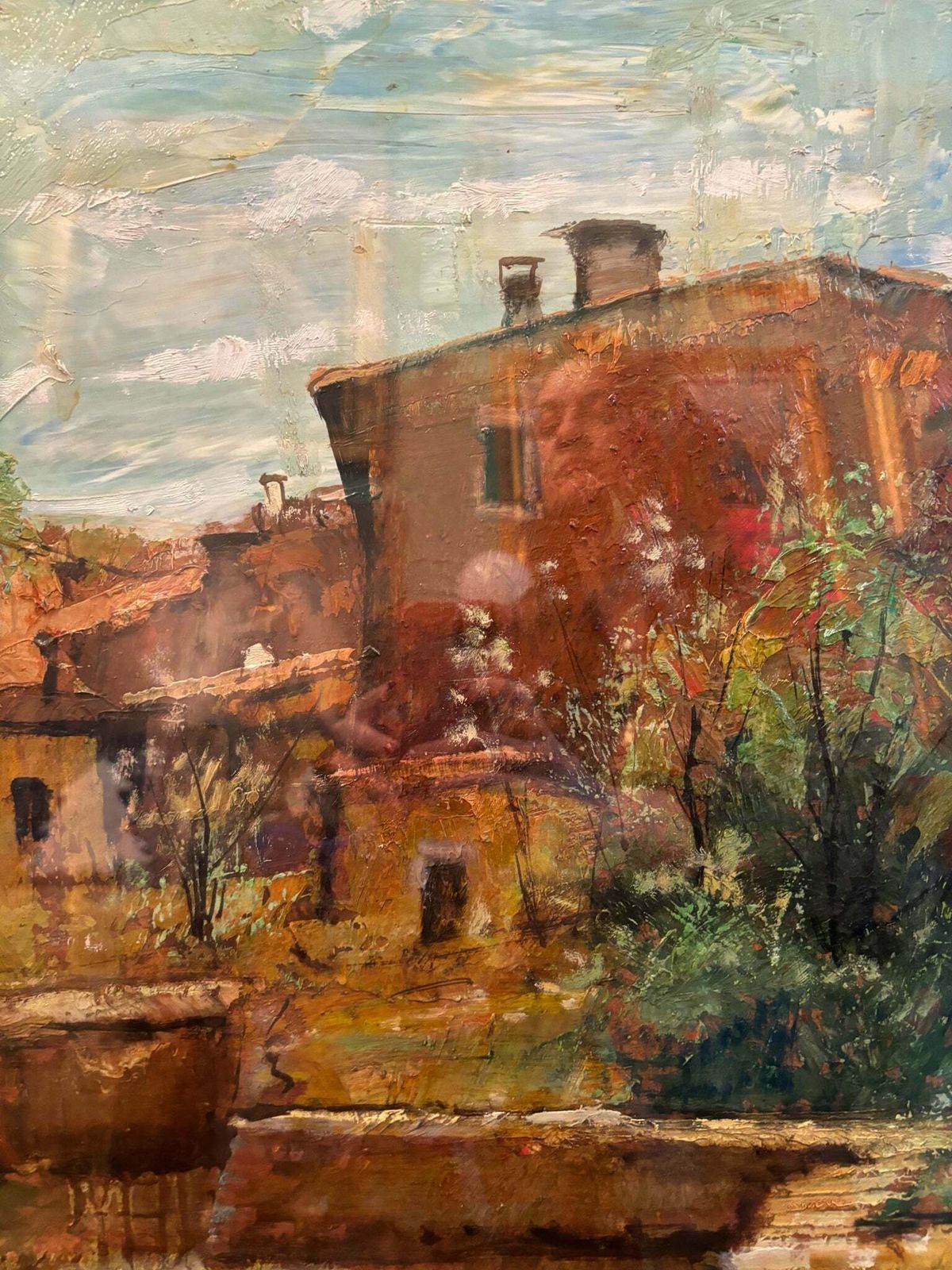 Oil Painting On Canvas Of Landscape By Lamberto Lamberti From The 1970s photo vinterior