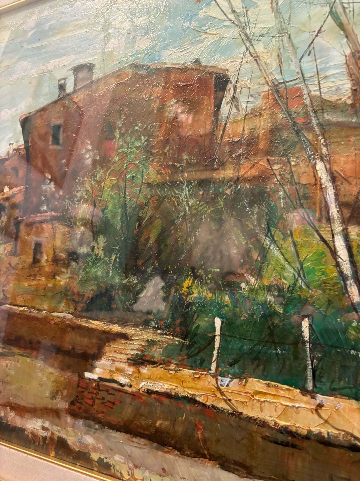 Oil Painting On Canvas Of Landscape By Lamberto Lamberti From The 1970s photo vintage
