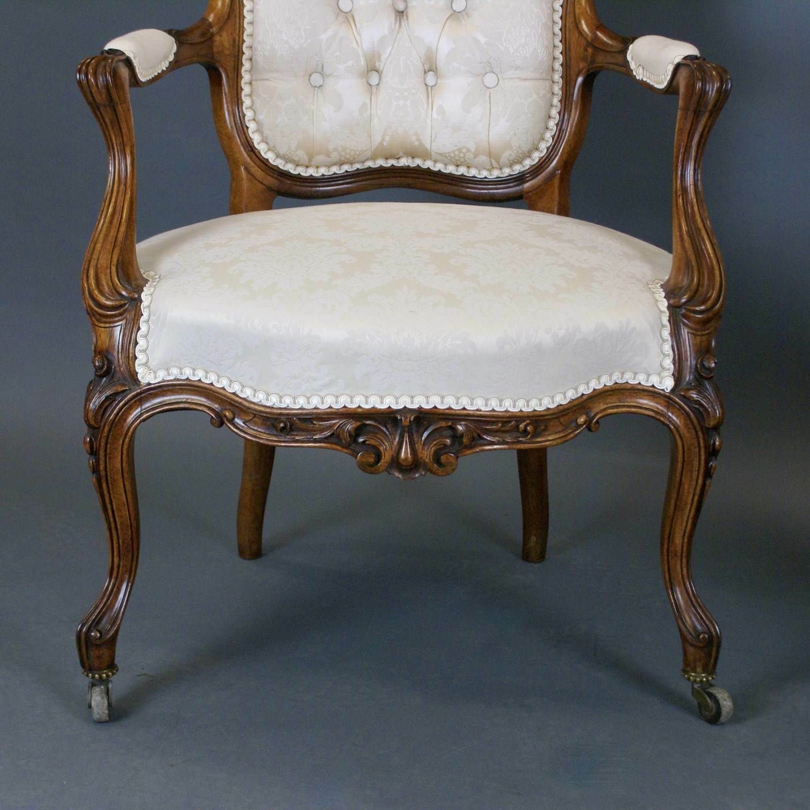 A Fine Pair Of Victorian Rosewood Arm Chairs photo furniture