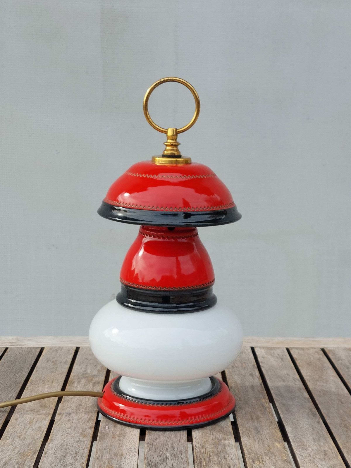 Retro Table Lamp / Space Age Table Lamp / Pop Art Table Lamp /Mid Century Table Lamp / Retro Glass Table Lamp / Ex Yogoslavia / 70's photo furniture