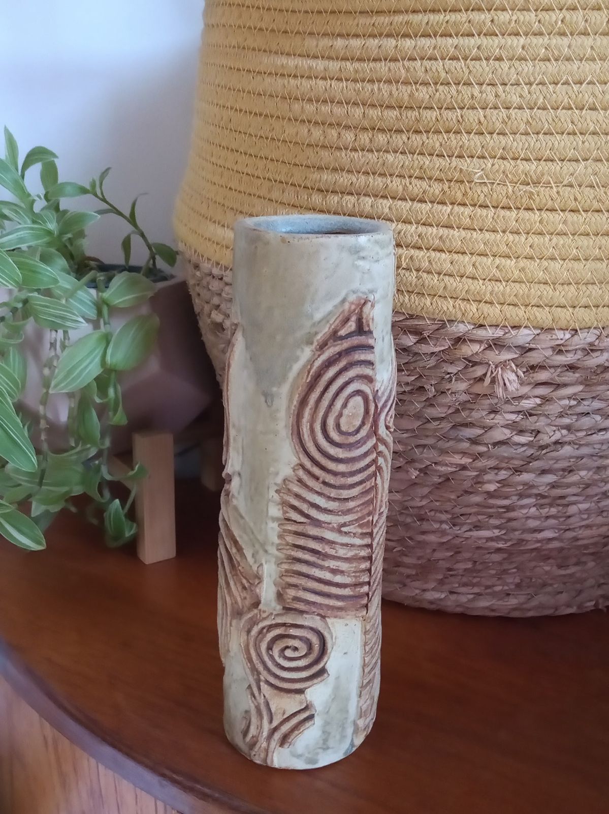 1960s Brutalist Cylindrical Vase By Bernard Rooke photo vinterior