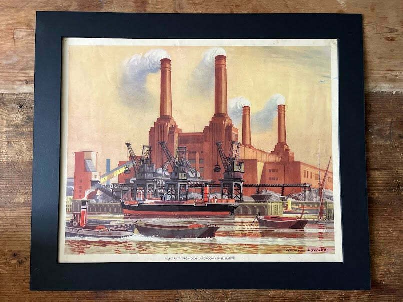 Vintage 1950s School Poster   'Battersea Power Station' Norman Howard