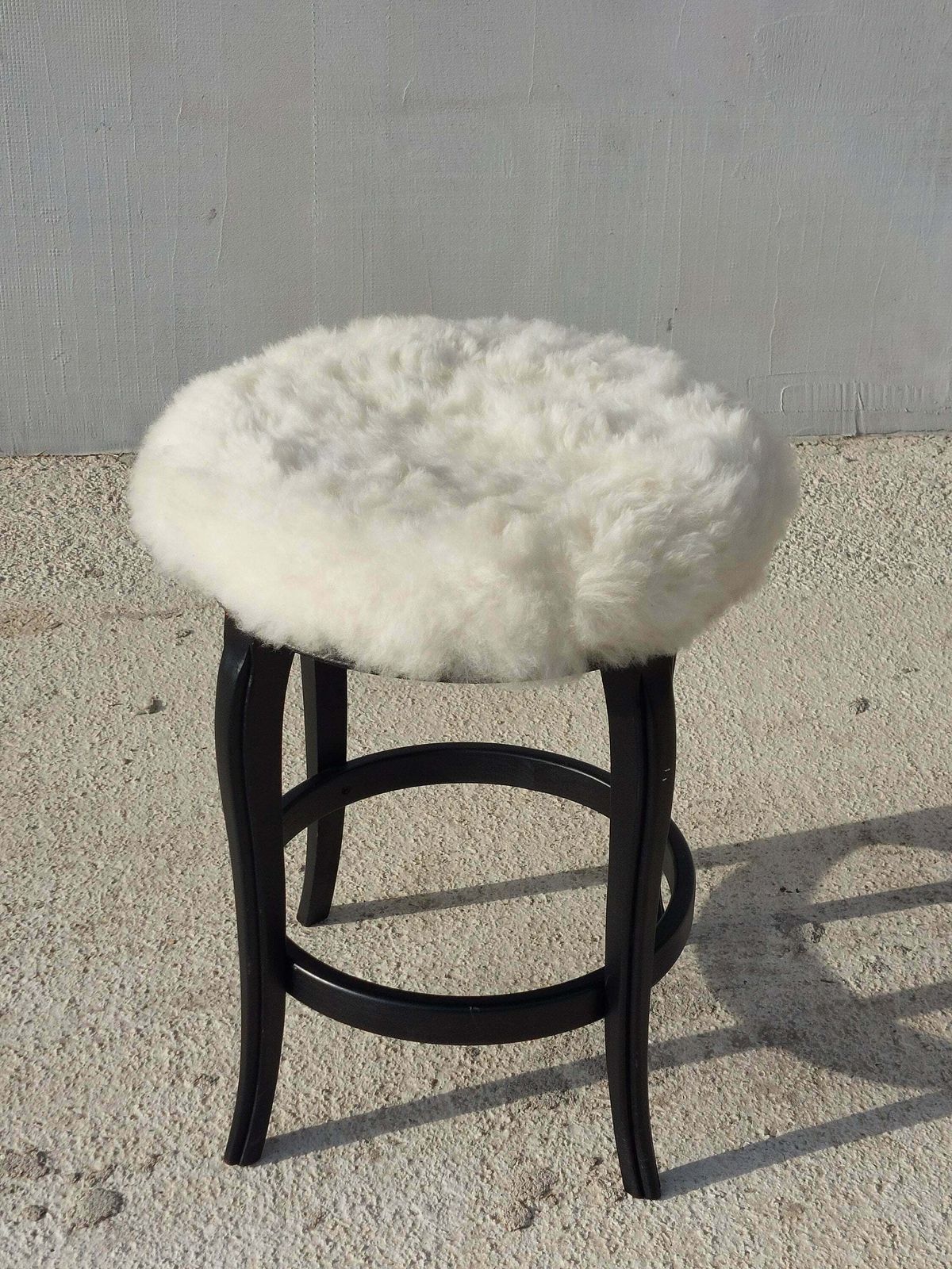 Thonet Style Stool /Thonet Style Sheepskin Chair /Mcm Stool Sheepskin Stool/ Unique Stool,Chair / Sheepskin Stool/Mcm Home/Mcm Interior/80's photo vinterior