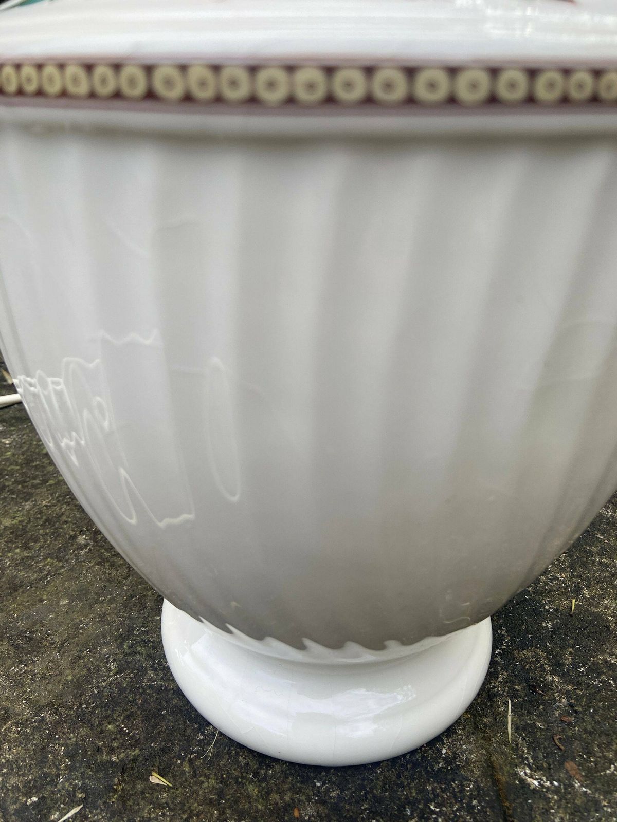 1920s Floral China Urn Style Lamp With Floral Transfers, Excellent Condition, Working Order, Large Size photo Lighting