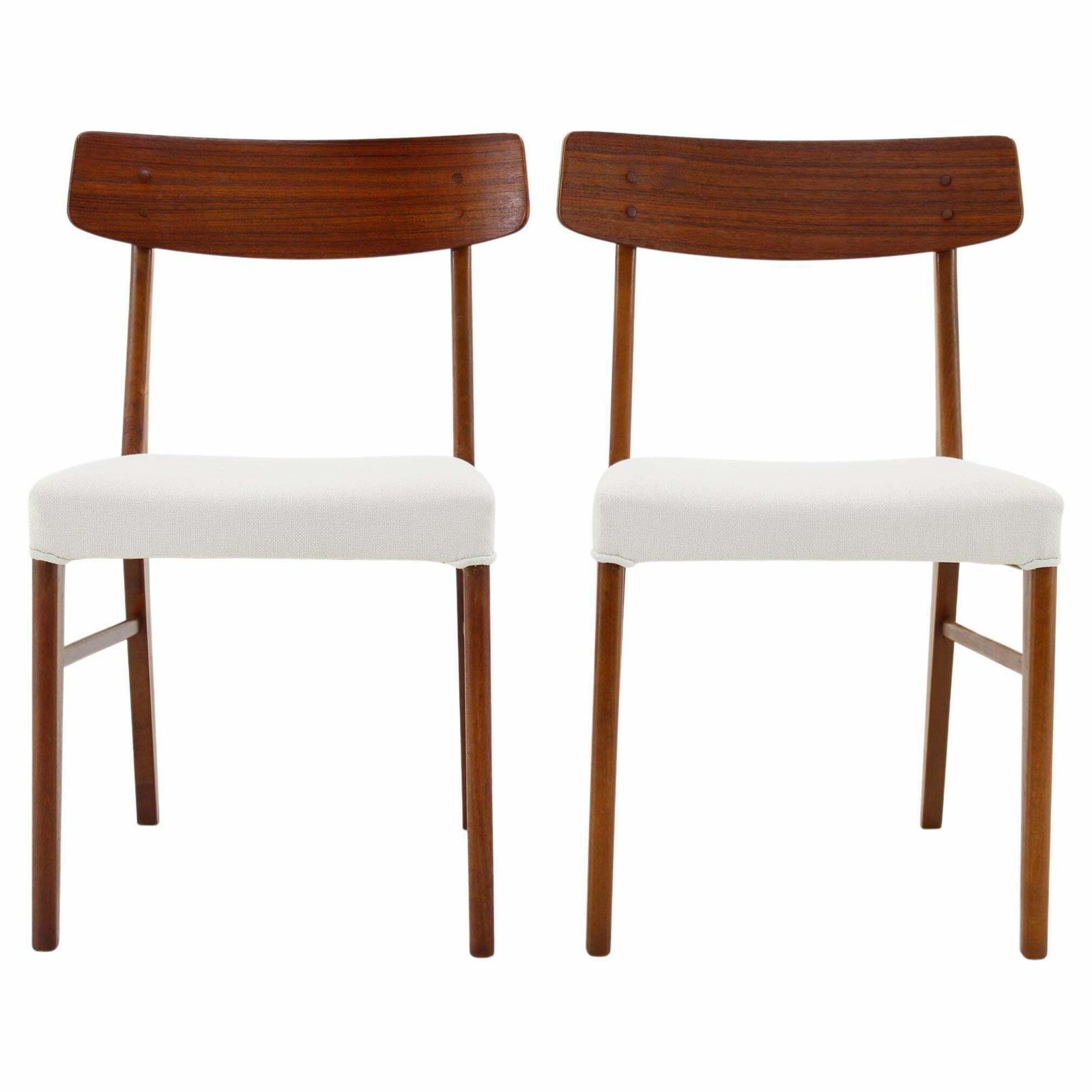 1960s Pair Of Danish Teak Chairs, Restored