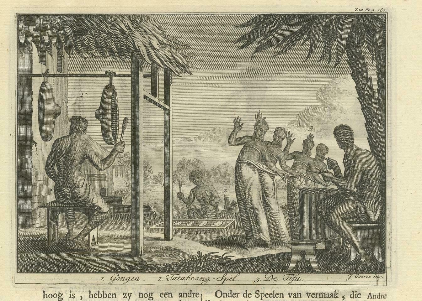 Antique Print Of Music Instruments From Ambon By Valentijn '1726' photo furniture
